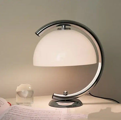 Minimalist cream bauhous mushroom table lamp for bedroom
