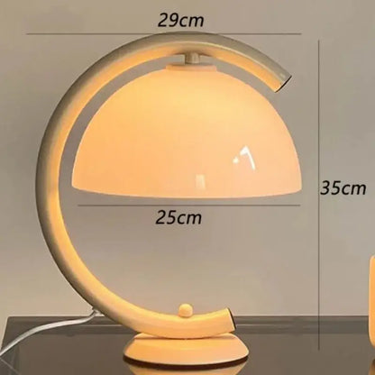 Minimalist cream bauhous mushroom table lamp for bedroom