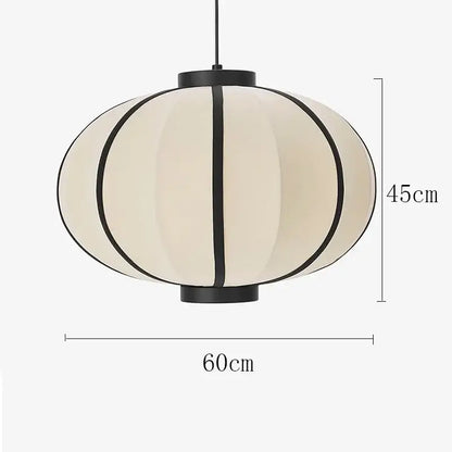 Minimalist cream & black geometric pendant light – dining room