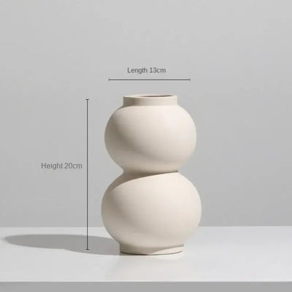 Minimalist cream ceramic art vase living room sculptural decor