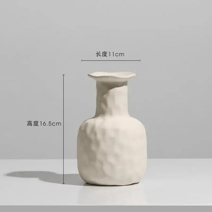 Minimalist cream ceramic art vase living room sculptural decor