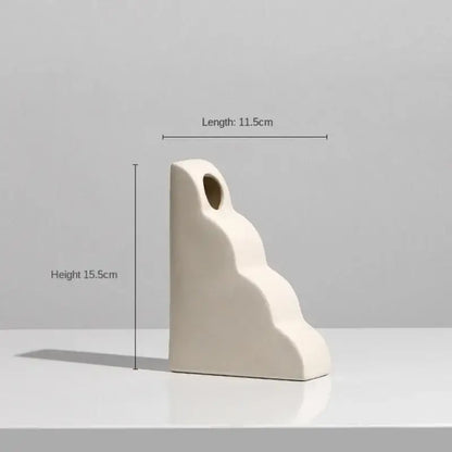 Minimalist cream ceramic art vase living room sculptural decor