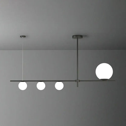 Minimalist cream glass globe island pendant light for dining room