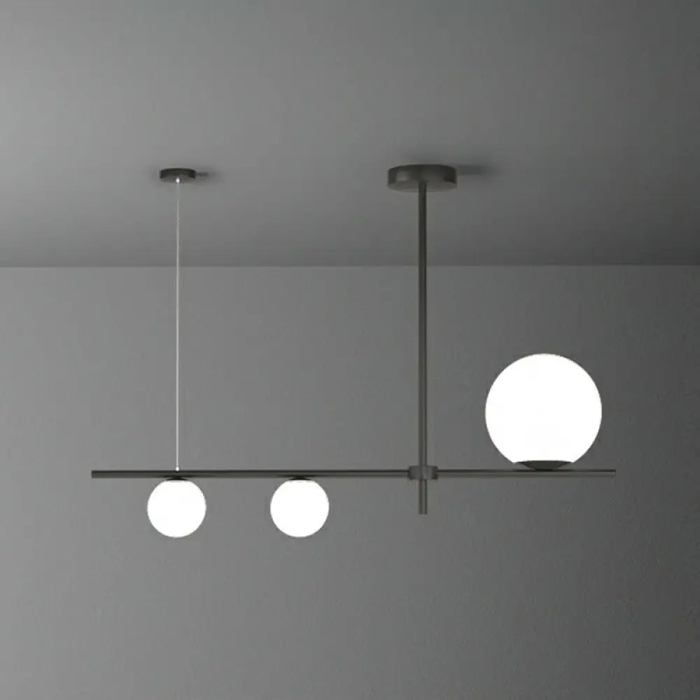 DecorBites™ Minimalist Cream Glass Globe Island Pendant Light for Dining Room