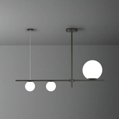 DecorBites™ Minimalist Cream Glass Globe Island Pendant Light for Dining Room