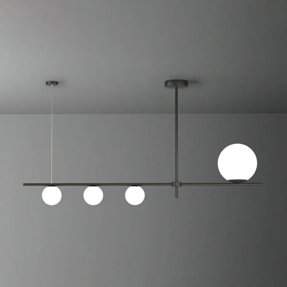 DecorBites™ Minimalist Cream Glass Globe Island Pendant Light for Dining Room