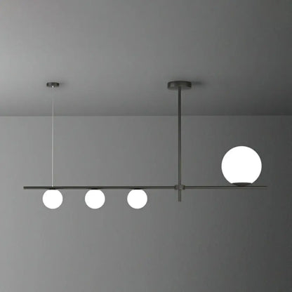 DecorBites™ Minimalist Cream Glass Globe Island Pendant Light for Dining Room