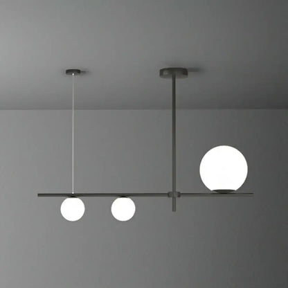Minimalist cream glass globe island pendant light for dining room