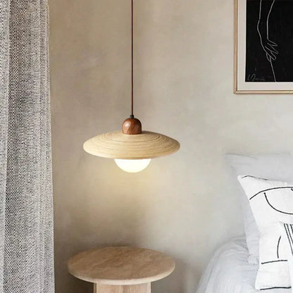 Minimalist cream japanese style wood pendant chandelier dining room