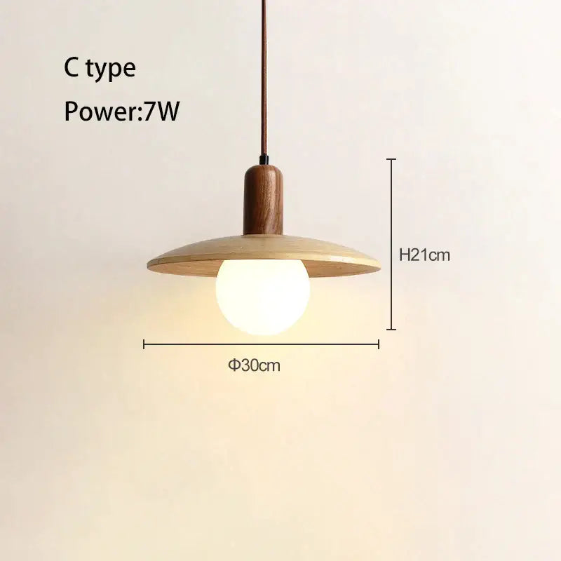 Minimalist cream japanese style wood pendant chandelier dining room