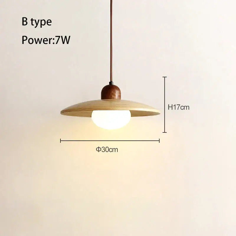 Minimalist cream japanese style wood pendant chandelier dining room