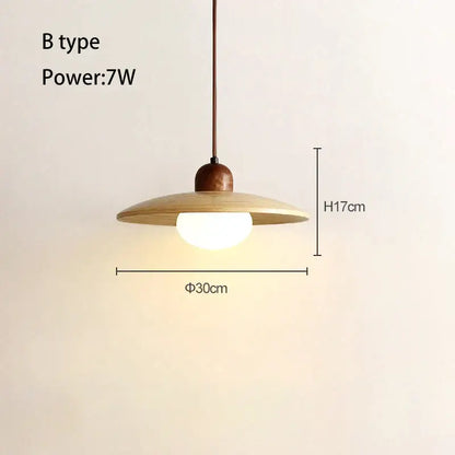 Minimalist cream japanese style wood pendant chandelier dining room