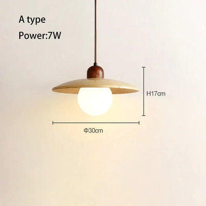 Minimalist cream japanese style wood pendant chandelier dining room