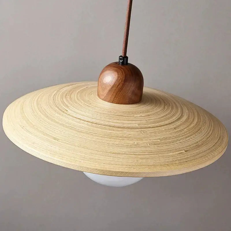 Minimalist cream japanese style wood pendant chandelier dining room