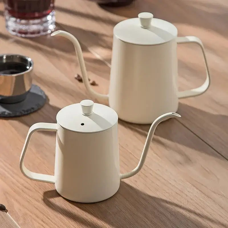 Minimalist cream stainless steel glass coffee maker kitchen kettle