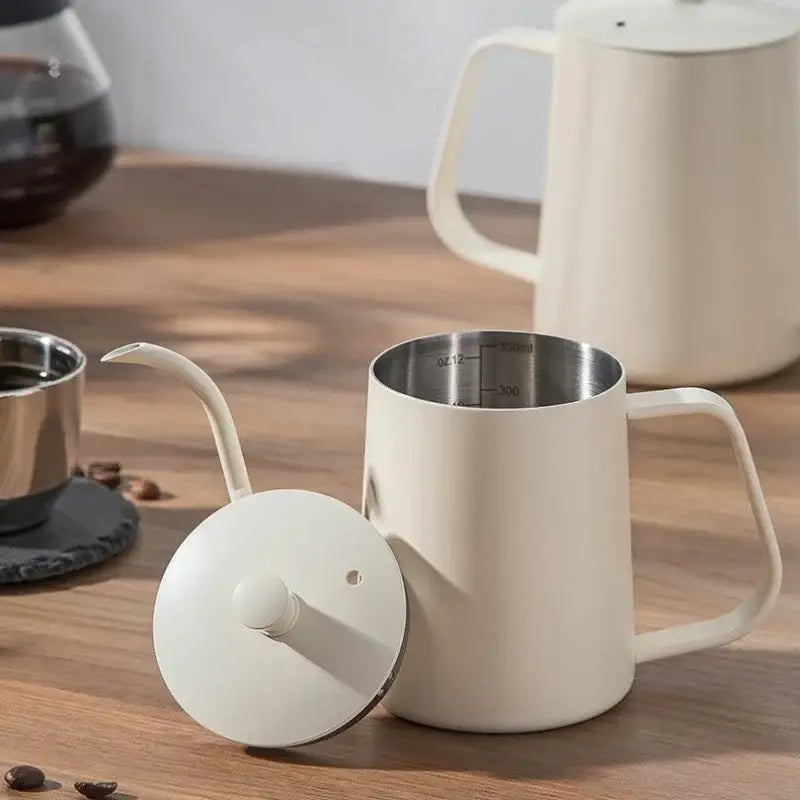 Minimalist cream stainless steel glass coffee maker kitchen kettle
