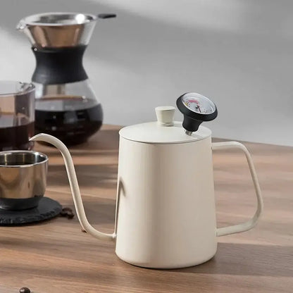 Minimalist cream stainless steel glass coffee maker kitchen kettle