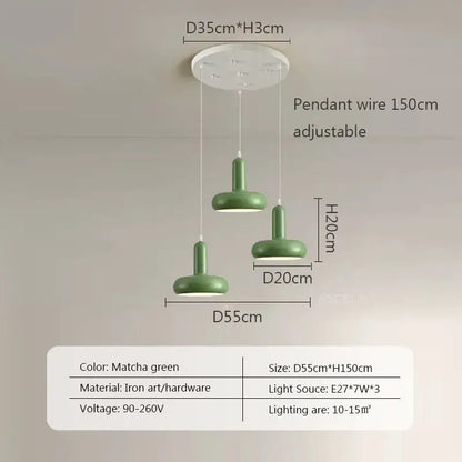 Minimalist cream white ceramic pendant light for dining room