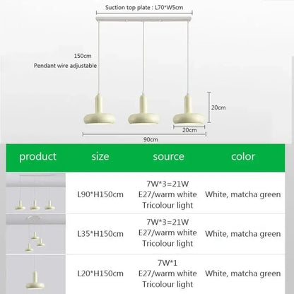 Minimalist cream white ceramic pendant light for dining room