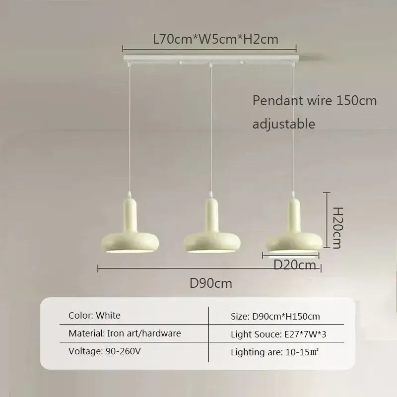 Minimalist cream white ceramic pendant light for dining room