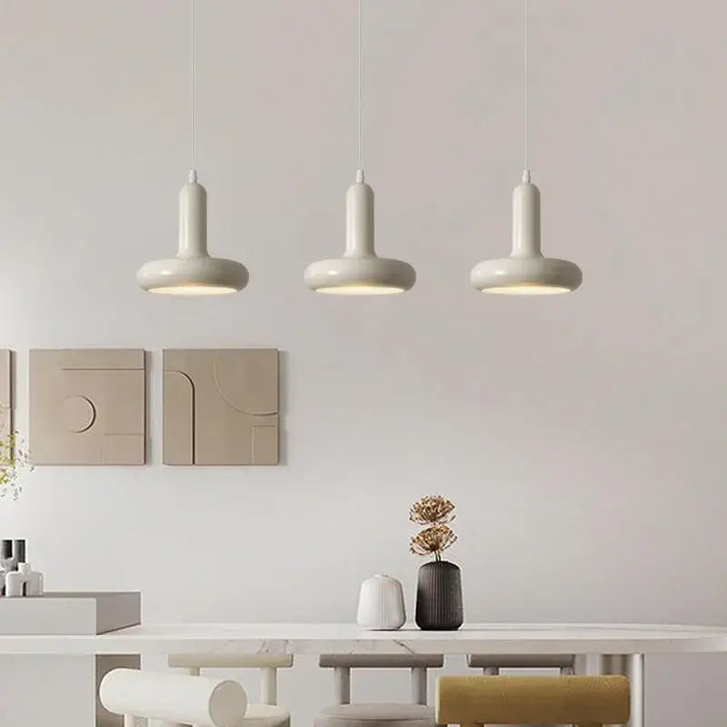 Minimalist cream white ceramic pendant light for dining room