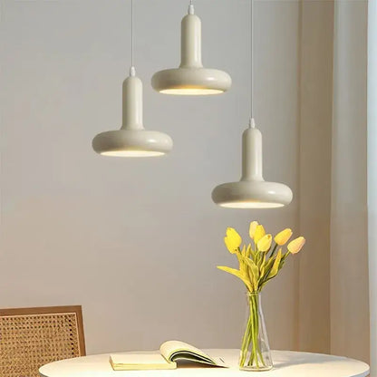 Minimalist cream white ceramic pendant light for dining room