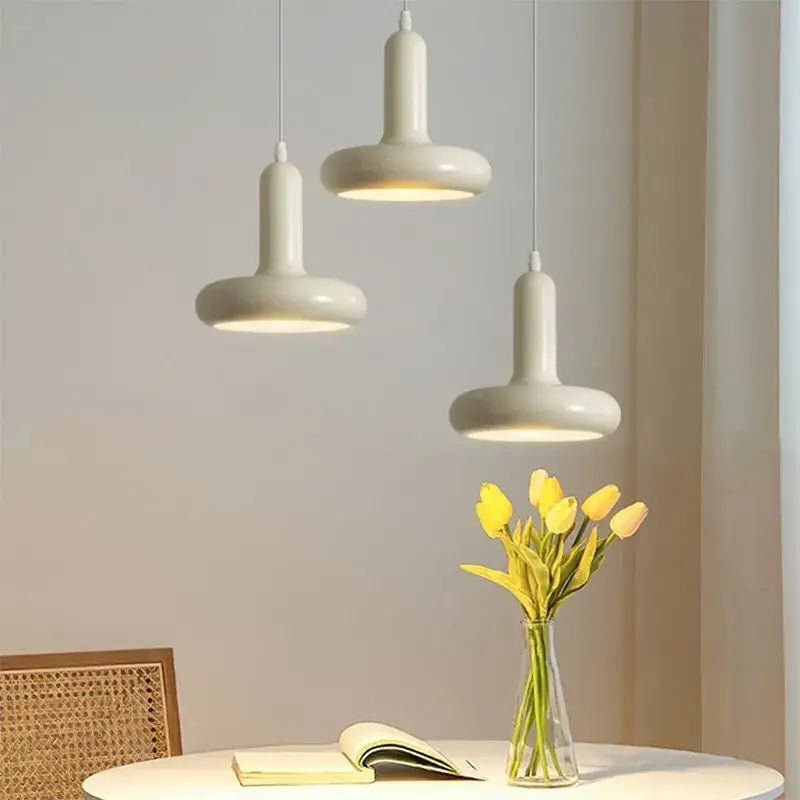 Minimalist cream white ceramic pendant light for dining room