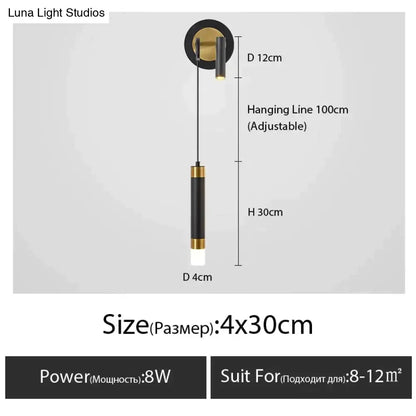 DecorBites™ Minimalist Creative Luxury  Bedroom bedside wall lamp with spotlight