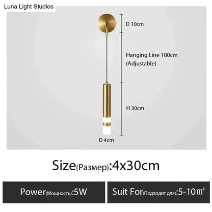 Minimalist creative luxury black & gold bedside wall lamp bedroom