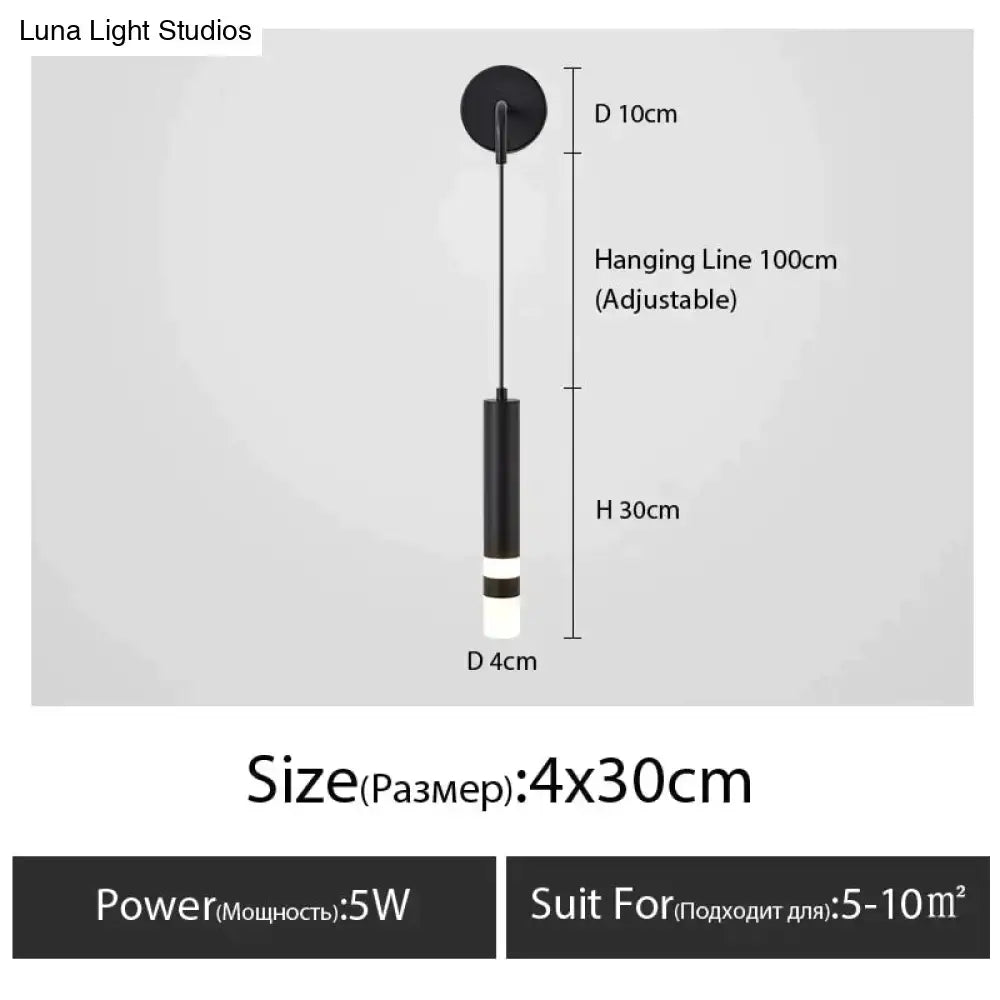 Minimalist creative luxury black & gold bedside wall lamp bedroom