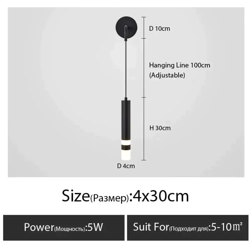 Minimalist creative luxury black & gold bedside wall lamp bedroom