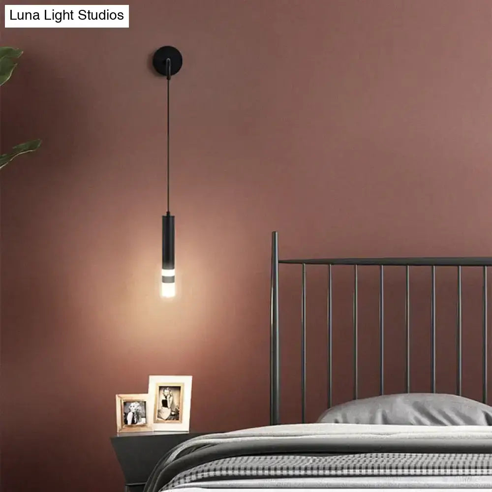 Minimalist creative luxury black & gold bedside wall lamp bedroom