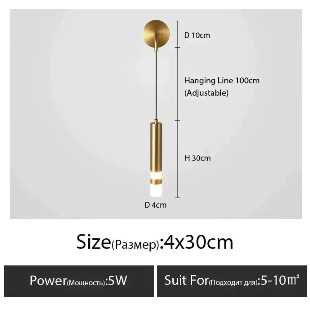 Minimalist creative luxury black & gold bedside wall lamp bedroom