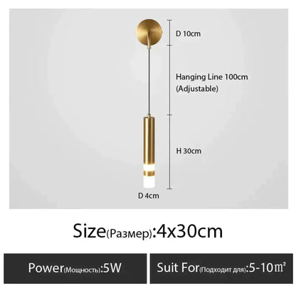 Minimalist creative luxury black & gold bedside wall lamp bedroom