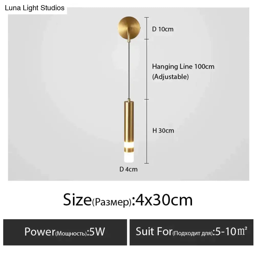 Minimalist creative luxury black & gold bedside wall lamp bedroom