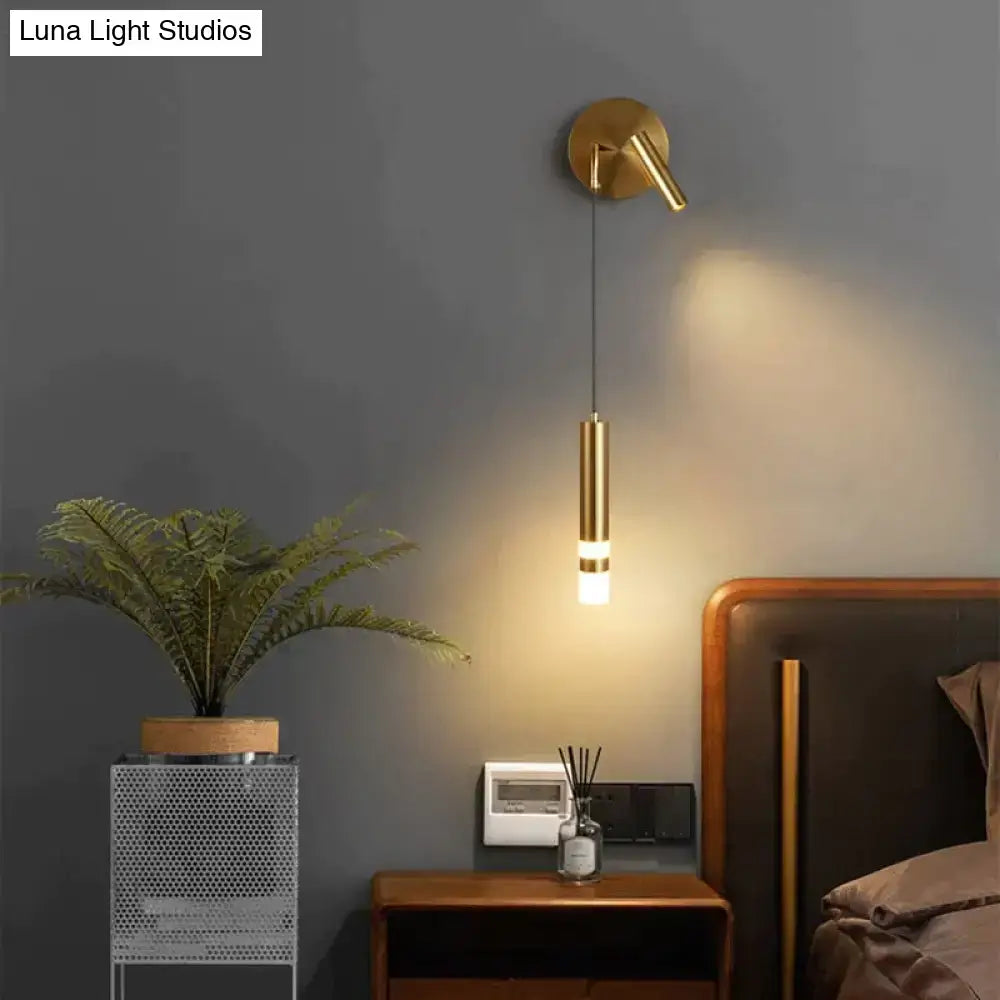 Minimalist creative luxury black & gold bedside wall lamp bedroom