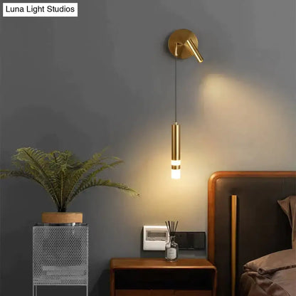 Minimalist creative luxury black & gold bedside wall lamp bedroom