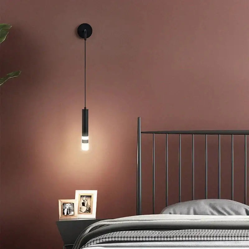 Minimalist creative luxury black & gold bedside wall lamp bedroom