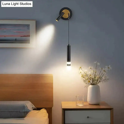 Minimalist creative luxury black & gold bedside wall lamp bedroom