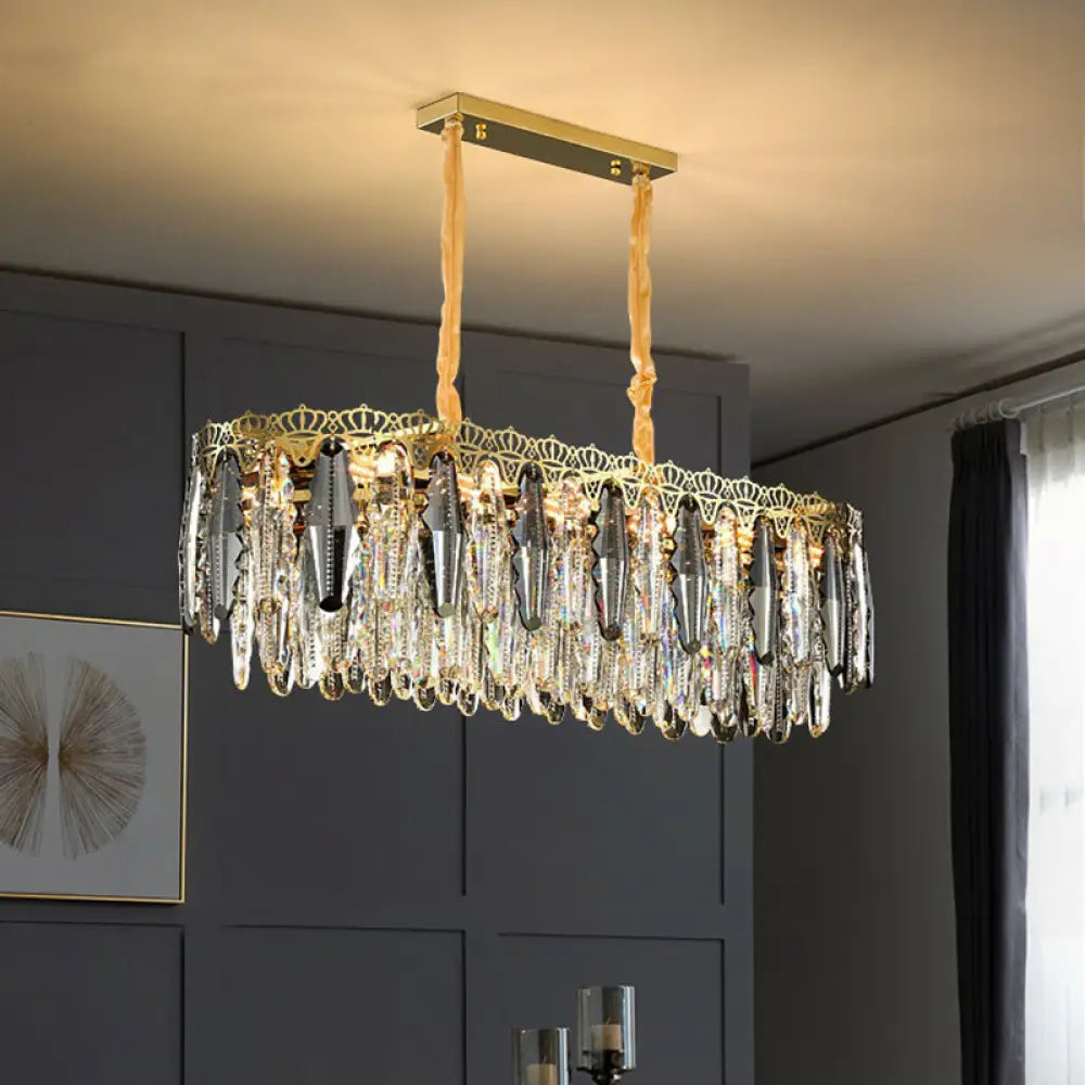 DecorBites™ Minimalist Crystal Leaf Pendant Light - Elegant Chandelier for Bedroom