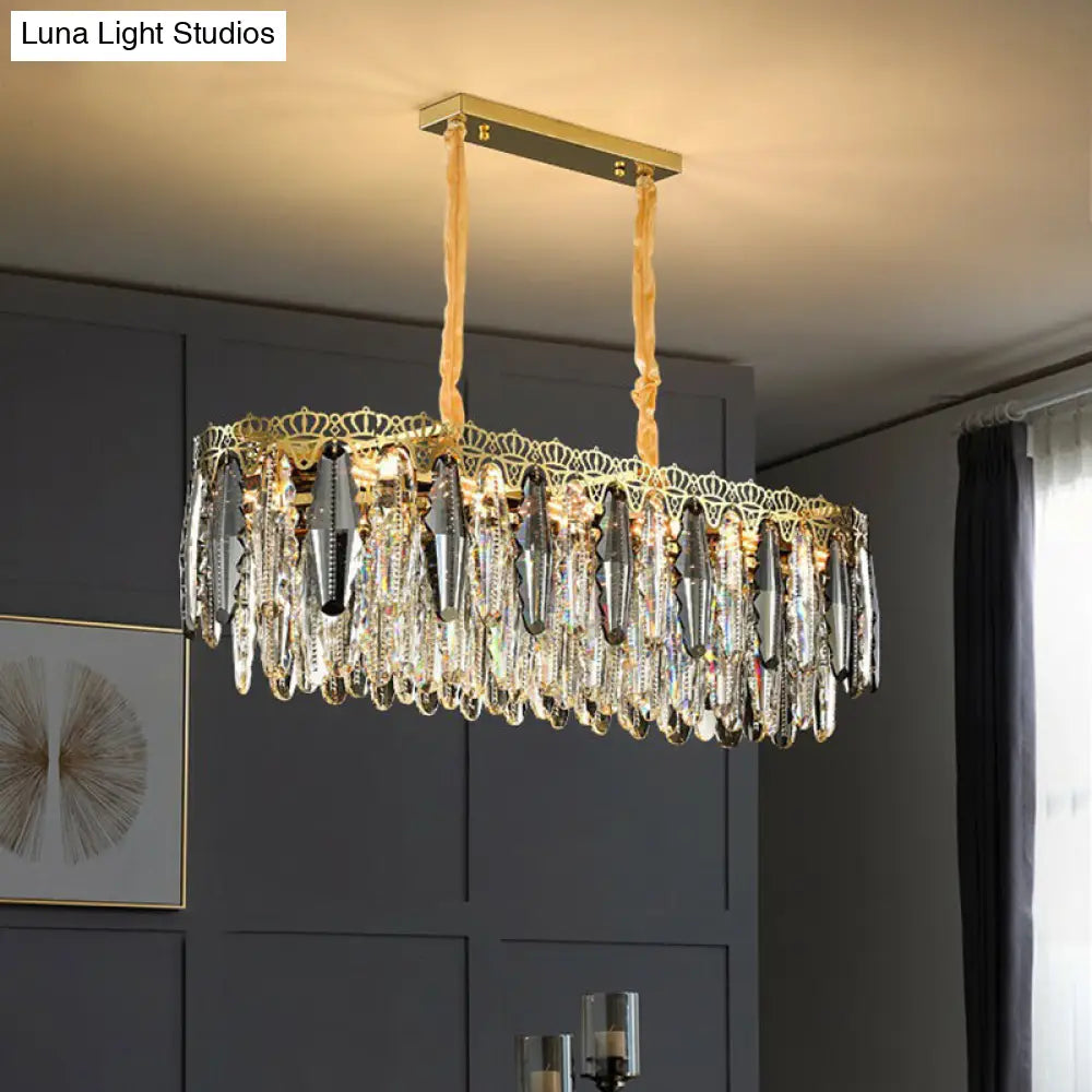DecorBites™ Minimalist Crystal Leaf Pendant Light - Elegant Chandelier for Bedroom