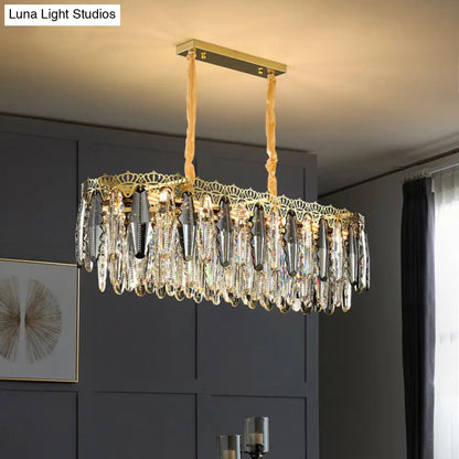 DecorBites™ Minimalist Crystal Leaf Pendant Light - Elegant Chandelier for Bedroom