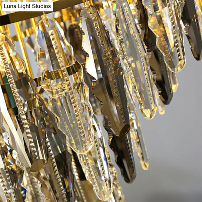 DecorBites™ Minimalist Crystal Leaf Pendant Light - Elegant Chandelier for Bedroom