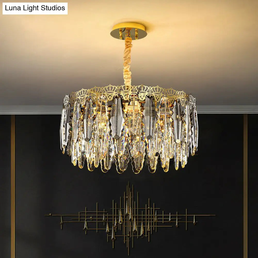 DecorBites™ Minimalist Crystal Leaf Pendant Light - Elegant Chandelier for Bedroom
