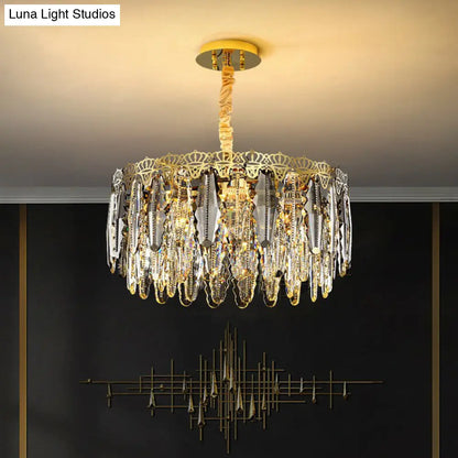 DecorBites™ Minimalist Crystal Leaf Pendant Light - Elegant Chandelier for Bedroom