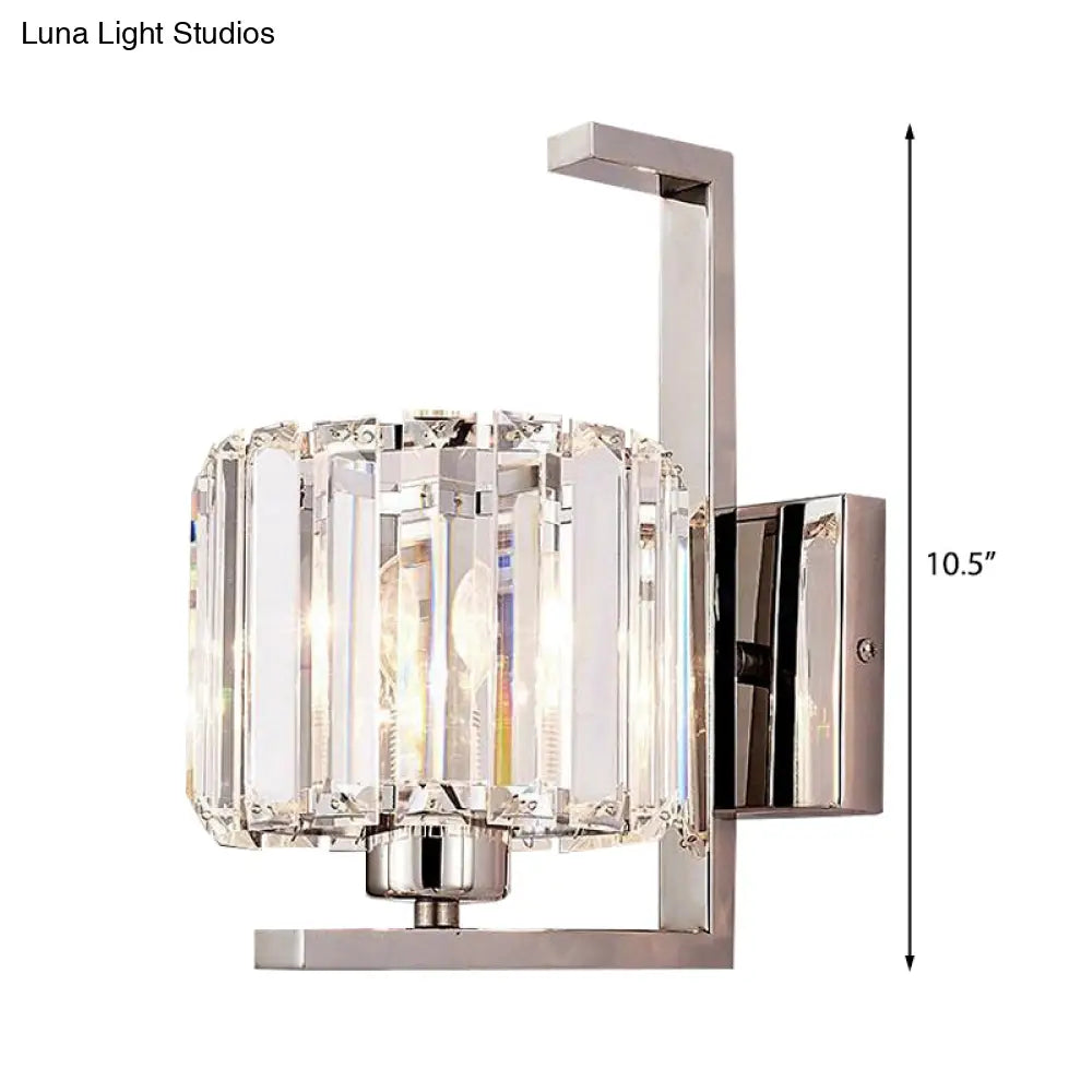 DecorBites™ Minimalist Crystal Wall Lamp with Chrome Backplate & 1 Light