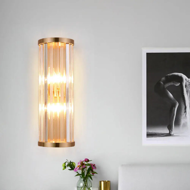 DecorBites™ Minimalist Crystal Wall Sconce with 2 Bulbs for Living Room Lighting
