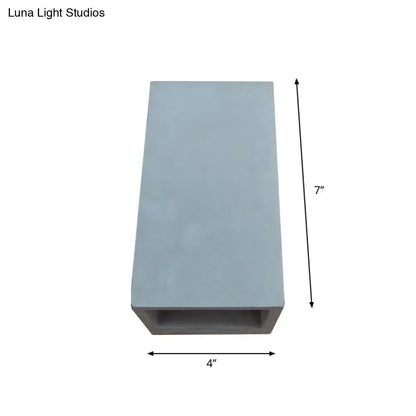 Minimalist cube cement flush mount wall light for stairs