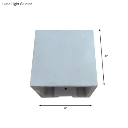 Minimalist cube cement flush mount wall light for stairs