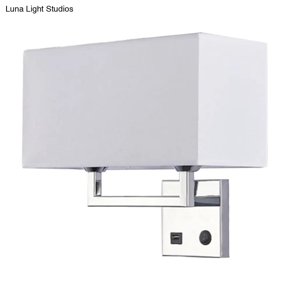 DecorBites™ Minimalist Cuboidal Fabric Wall Light Fixture - Beige/White, 2 Lights - Ideal for Living Room